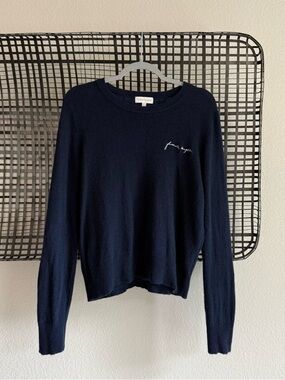Favorite daughter cashmere embroidered navy sweater